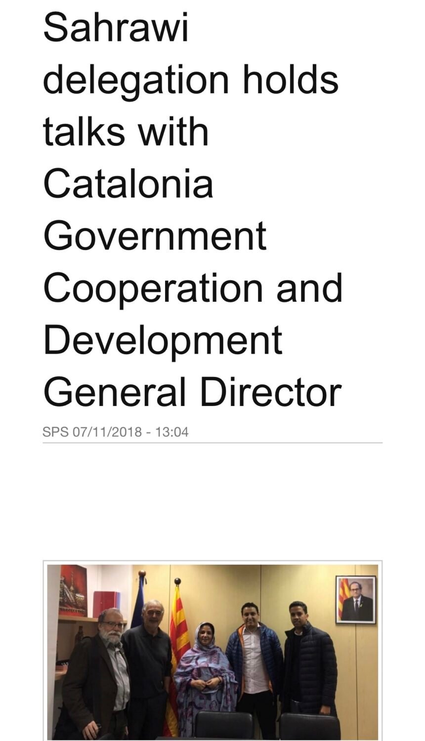 Sahrawi delegation holds talks with Catalonia Government Cooperation and Development General Director | Sahara Press Service