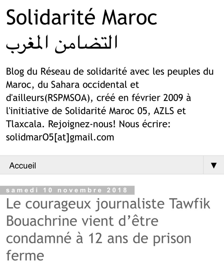 Le courageux journaliste Tawfik Bouachrine vient d’être condamné à 12 ans de prison ferme