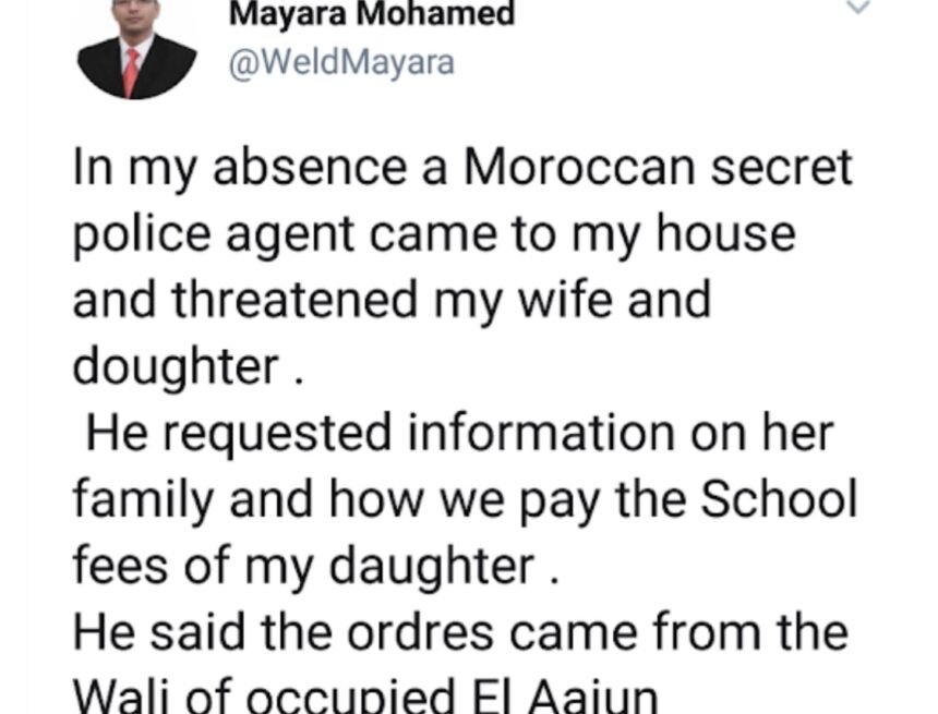El Confidencial Saharaui: El activista saharaui Mohamed Meyara denuncia amenazas de la Policía secreta marroquí.