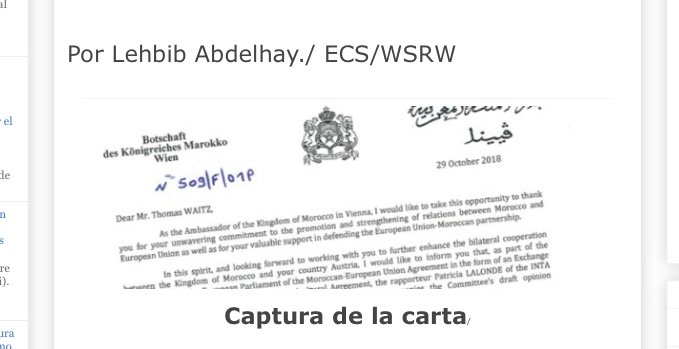 El Confidencial Saharaui: Marruecos usa el terrorismo para presionar a los eurodiputados de cara a la ratificación del acuerdo de pesca.