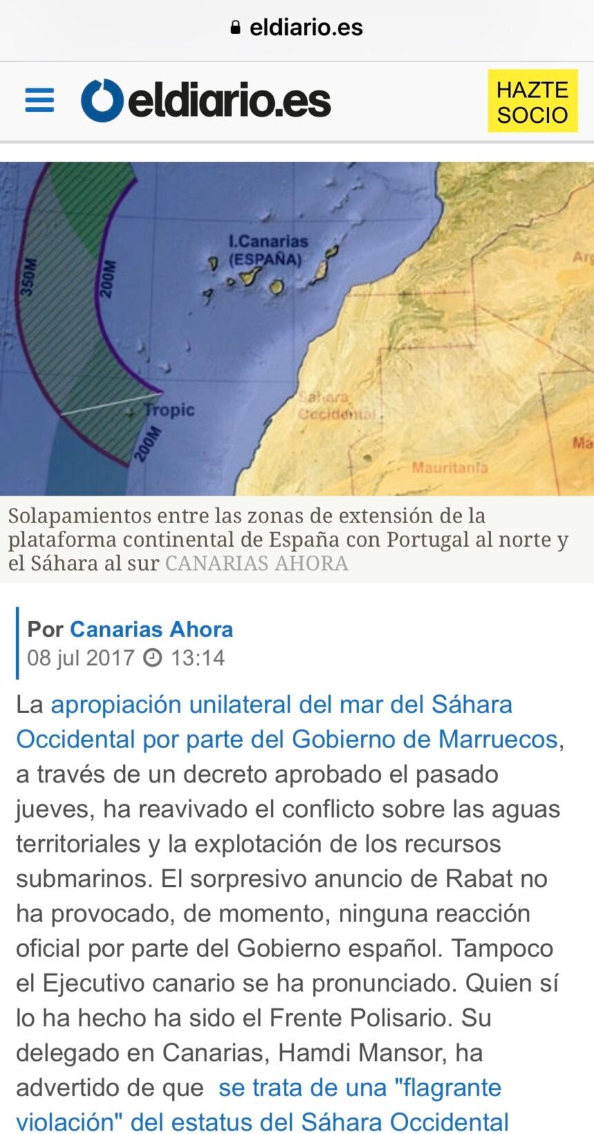 El telurio de las ‘abuelas de Canarias’, clave en la apropiación marroquí de las aguas del Sáhara