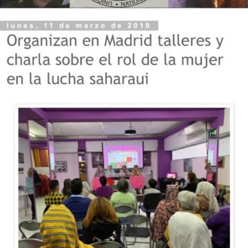 Organizan en Madrid talleres y charla sobre el rol de la mujer en la lucha saharaui