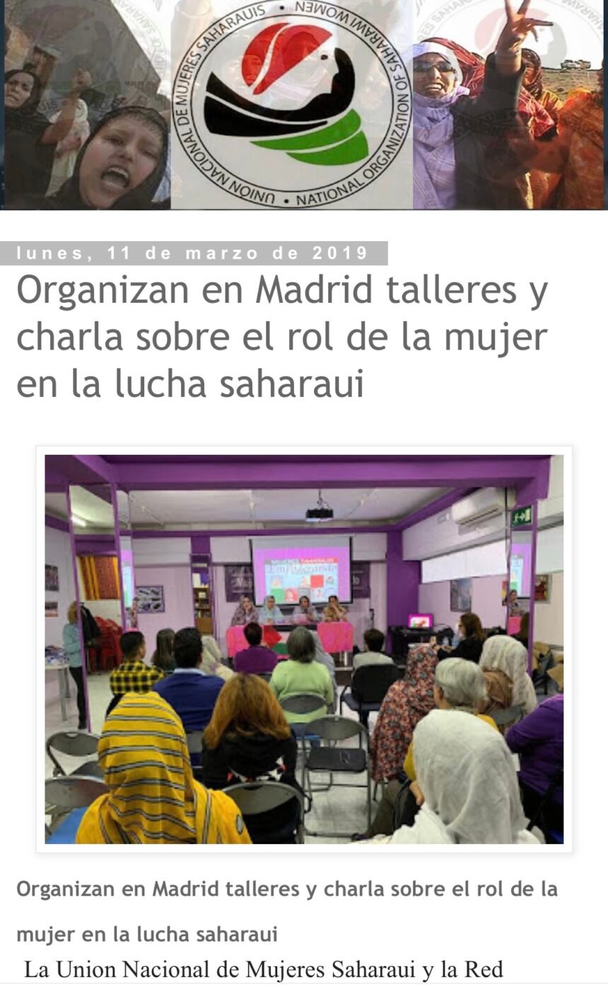 Organizan en Madrid talleres y charla sobre el rol de la mujer en la lucha saharaui