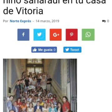 Te piden que acojas un niño saharaui en tu casa de Vitoria – Norte Exprés | Noticias de Vitoria-Gasteiz y Álava.