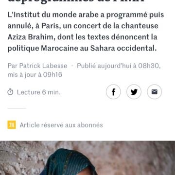 « Je suis une activiste sociale » : les chants sahraouis d’Aziza Brahim déprogrammés de l’IMA