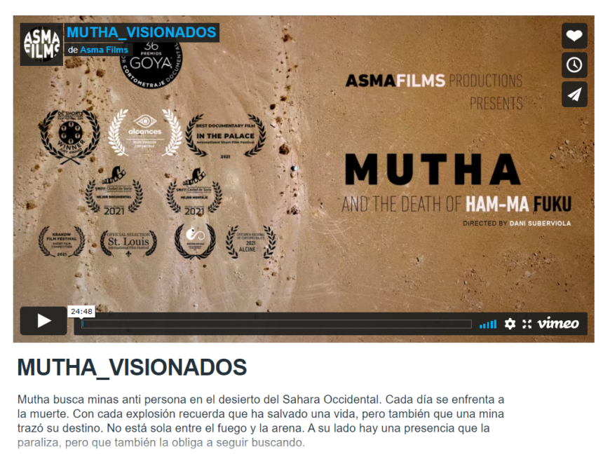 kiol DOCUMENTAL «Mutha y la muerte de Hamma-Fuku» | Mutha busca minas anti persona en el desierto del Sahara Occidental