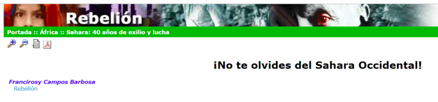 ¡No te olvides del Sahara Occidental! Francirosy Campos Barbosa – Rebelión