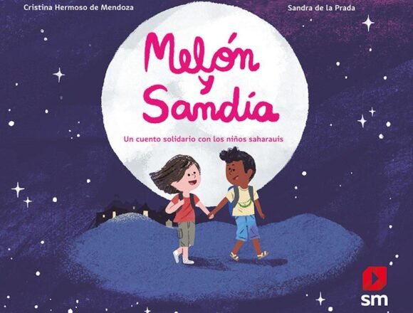 Cristina Hermoso de Mendoza con su Melón y Sandía, un cuento solidario con los niños saharauis