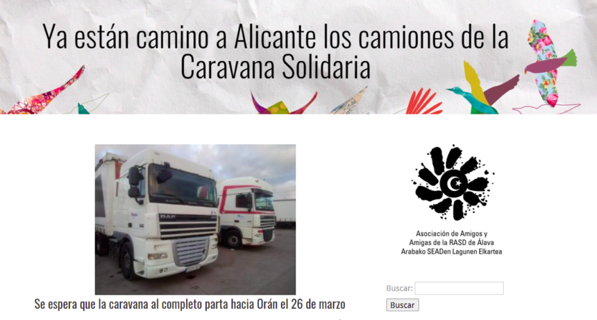 Ya están camino a Alicante los camiones de la Caravana Solidaria