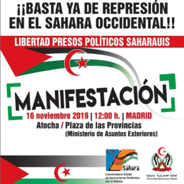 Manifestación en Madrid por un Sahara Libre 16 de noviembre de 2019