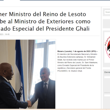 Primer Ministro del Reino de Lesoto recibe al Ministro de Exteriores como Enviado Especial del Presidente Ghali | Sahara Press Service
