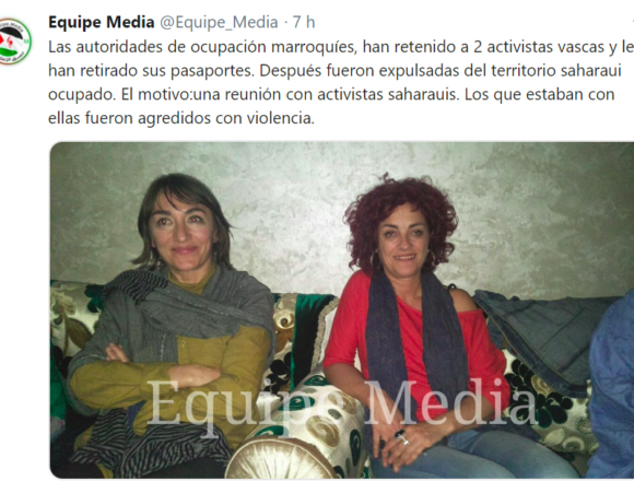 La policía marroquí ha expulsado de El Aaiún a Maku Florentino y Diana Pardo