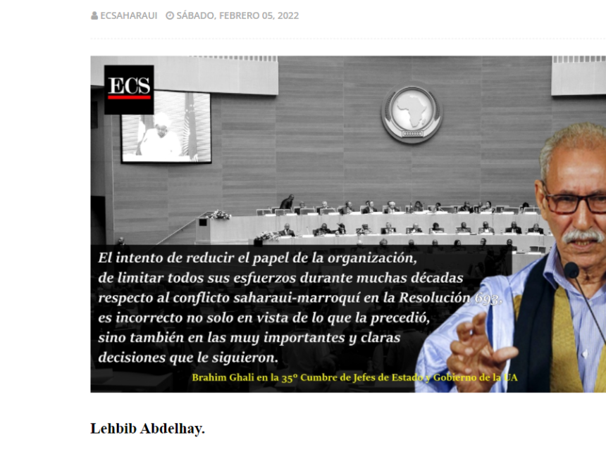DISCURSO COMPLETO | Ghali recuerda a la Unión Africana sus resoluciones respecto a la solución del conflicto del Sáhara Occidental