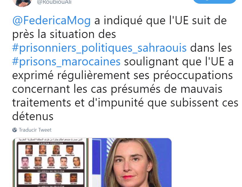 Tuits #SaharaOccidental 2019: @RoubiouAli  – Prisioneros políticos saharauis (6 de enero)