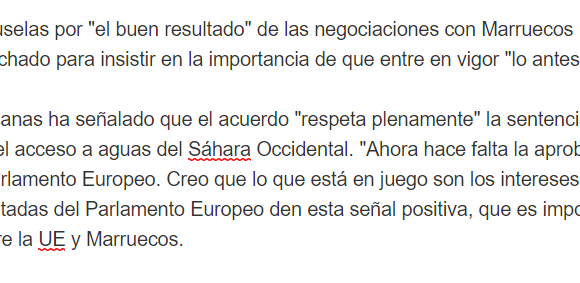 qwesderf Planas felicita a Bruselas por «el buen resultado» de las negociaciones con Marruecos – Europa Press