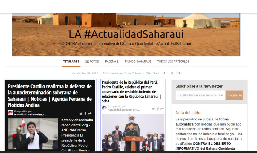 ¡LA ACTUALIDAD SAHARAUI! Las noticias del 9 de septiembre de 2022