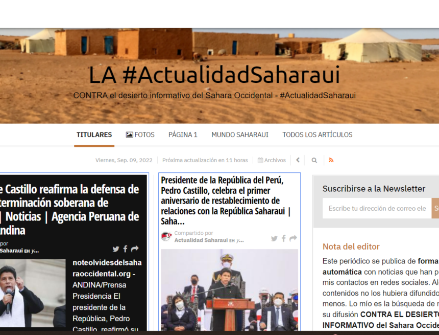 ¡LA ACTUALIDAD SAHARAUI! Las noticias del 9 de septiembre de 2022
