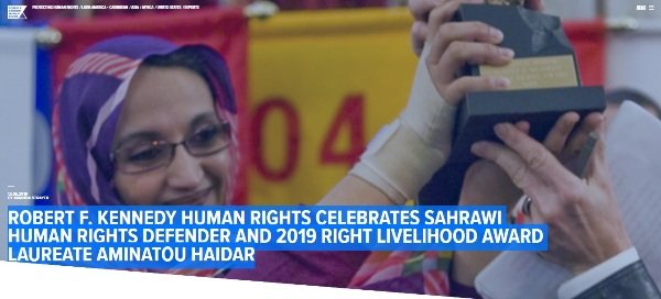 R.F. Kennedy Foundation congratulates Aminatou Haidar for Alternative Nobel Award and calls for respect of human rights in Western Sahara | Sahara Press Service