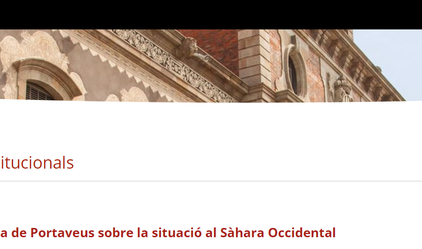 Declaració de la Junta de Portaveus sobre la situació al Sàhara Occidental – Parlament de Catalunya