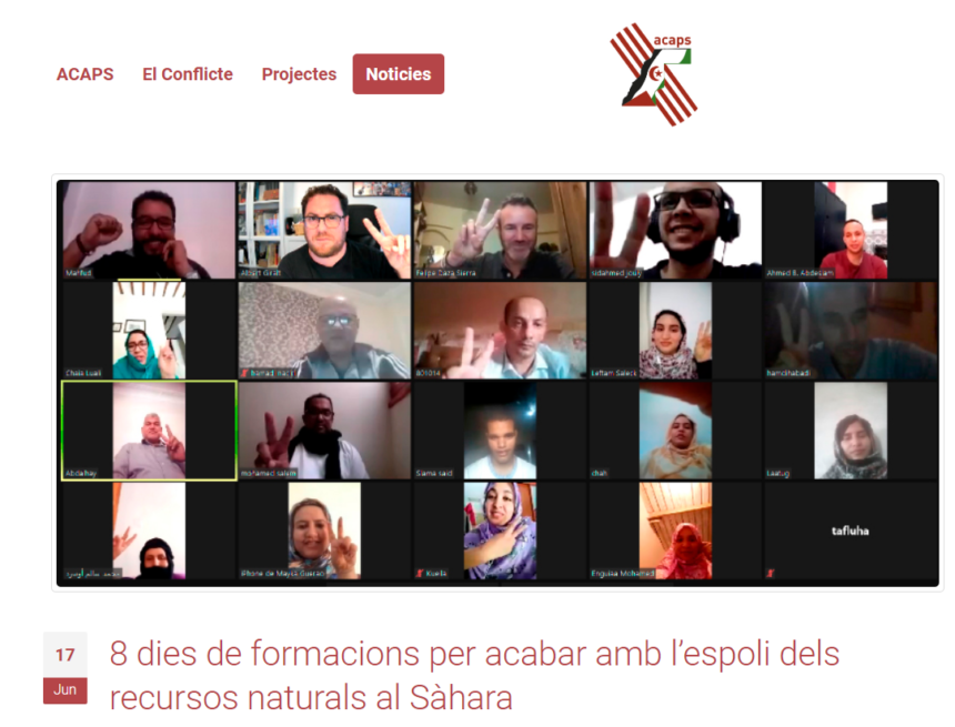8 dies de formacions per acabar amb l’espoli dels recursos naturals al Sàhara
