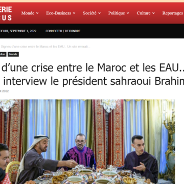 Signes d’une crise entre le Maroc et les EAU…? Un site émirati interview le président sahraoui Brahim Ghali – Algérie Focus