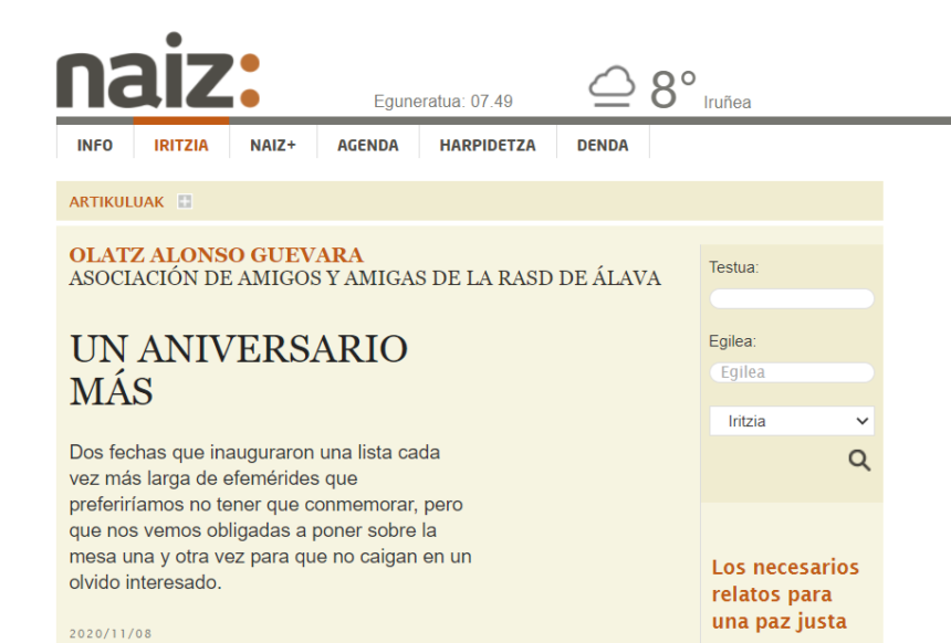 naiz: Iritzia | Opinión – Un aniversario más