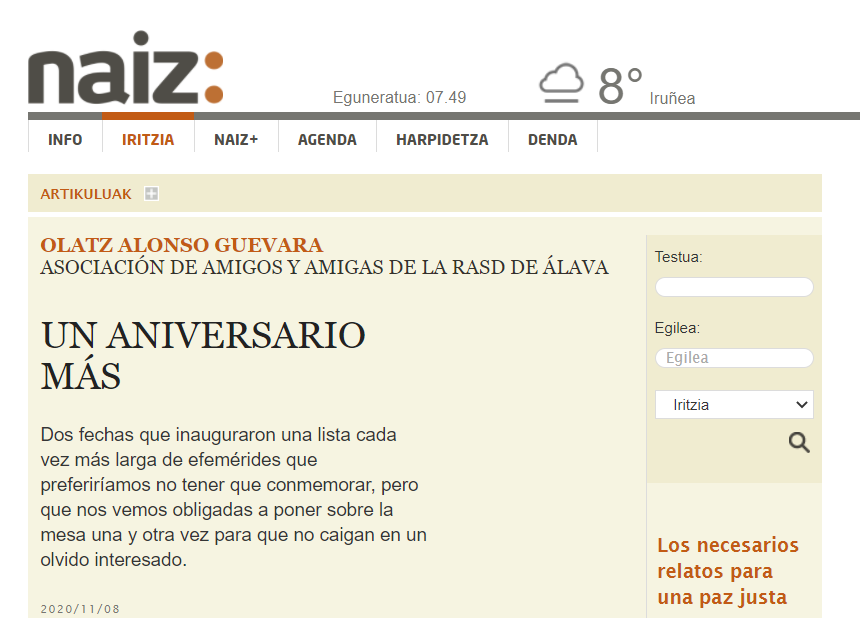 naiz: Iritzia | Opinión – Un aniversario más