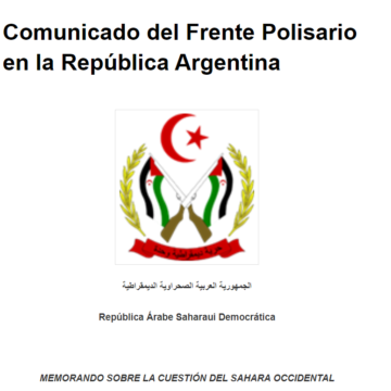 Comunicado del Frente Polisario en la República Argentina | Voz del Sahara Occidental en Argentina