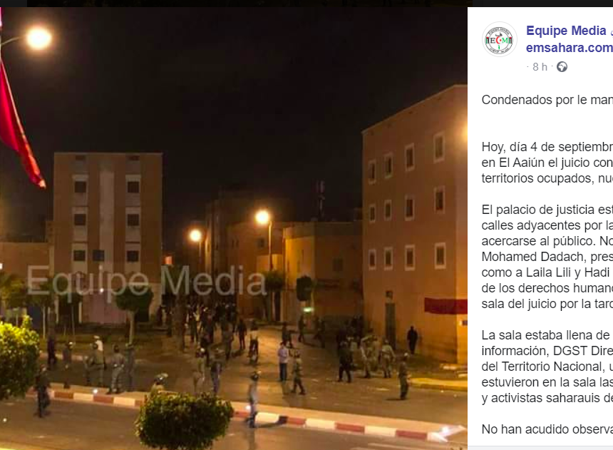 Equipe Media: condenados a penas de prisión por la manifestación del 19-J nueve jóvenes saharauis y un marroquí