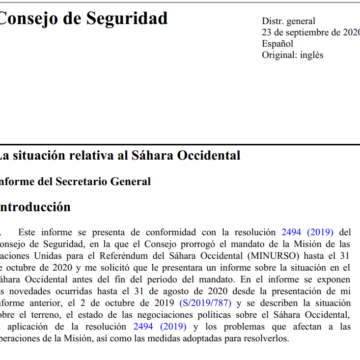 Informe del Secretario General: «La falta de avances en el proceso político contribuyó al aumento de las críticas del Frente POLISARIO a la MINURSO y las Naciones Unidas»