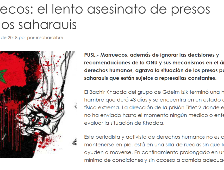 tyhgbnju Marruecos: el lento asesinato de presos políticos saharauis — POR UN SAHARA LIBRE .org