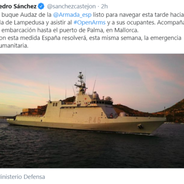 unnamed-file Pedro Sánchez: El buque Audaz de la @Armada_esp listo para navegar esta tarde hacia la isla de Lampedusa y asistir al #OpenArms y a sus ocupantes.