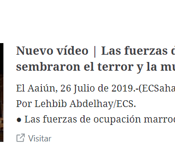 Nuevo vídeo | Las fuerzas de ocupación marroquíes sembraron el terror y la muerte en El Aaiún ocupado — ECSAHARAUI