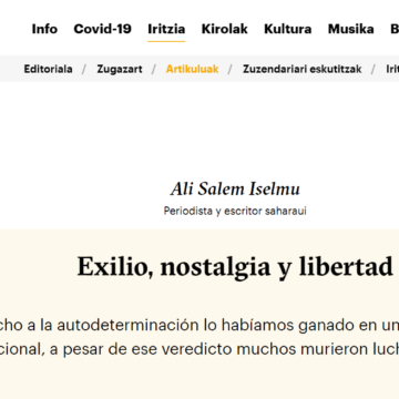 naiz: Iritzia | Opinión – Exilio, nostalgia y libertad, por Ali Salem Iselmu