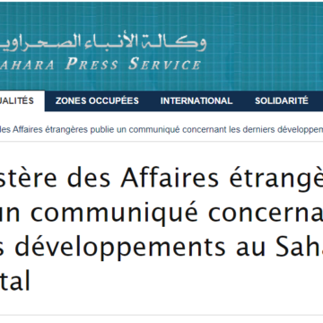 Le ministère des Affaires étrangères publie un communiqué concernant les derniers développements au Sahara occidental | Sahara Press Service