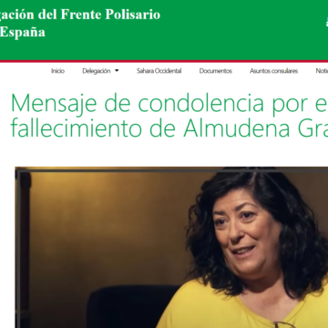 Mensaje de condolencia por el fallecimiento de Almudena Grandes | Delegación del Frente Polisario para España