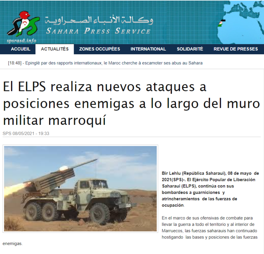 El ELPS realiza nuevos ataques a posiciones enemigas a lo largo del muro militar marroquí | Sahara Press Service