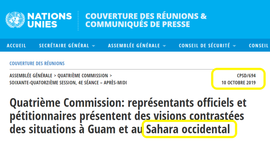 Quatrième Commission: Au titre du Sahara occidental, pas moins de 25 pétitionnaires se sont exprimés, cet après-midi, sur une liste qui en comprend 131