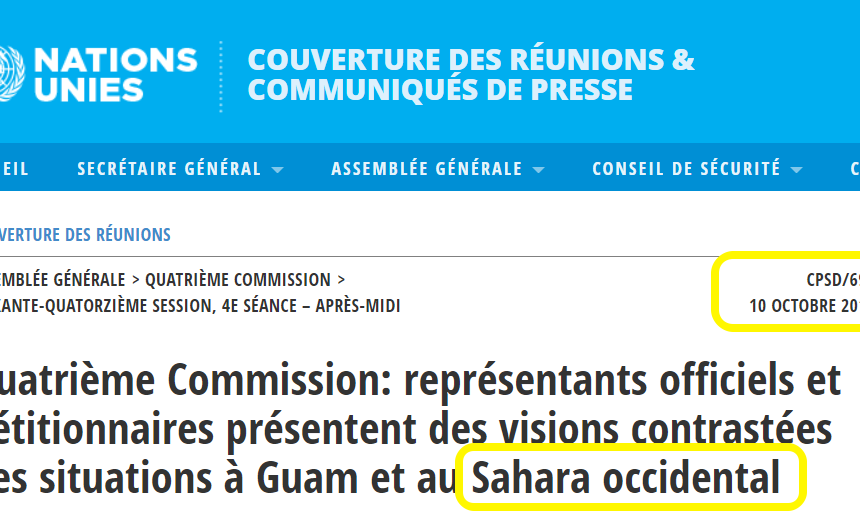 Quatrième Commission: Au titre du Sahara occidental, pas moins de 25 pétitionnaires se sont exprimés, cet après-midi, sur une liste qui en comprend 131