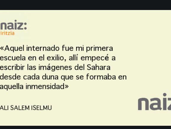 Ali Salem Iselmu – Despedida de un niño | naiz: Iritzia | Opinión