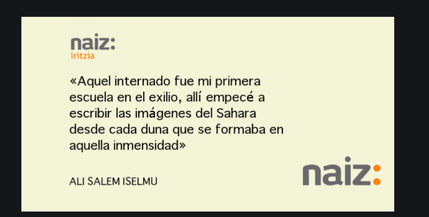 Ali Salem Iselmu – Despedida de un niño | naiz: Iritzia | Opinión