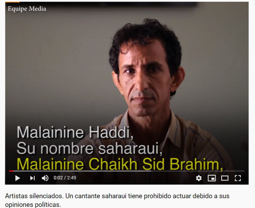 Artistas silenciados. Un cantante saharaui tiene prohibido actuar debido a sus opiniones políticas. – Equipe Media