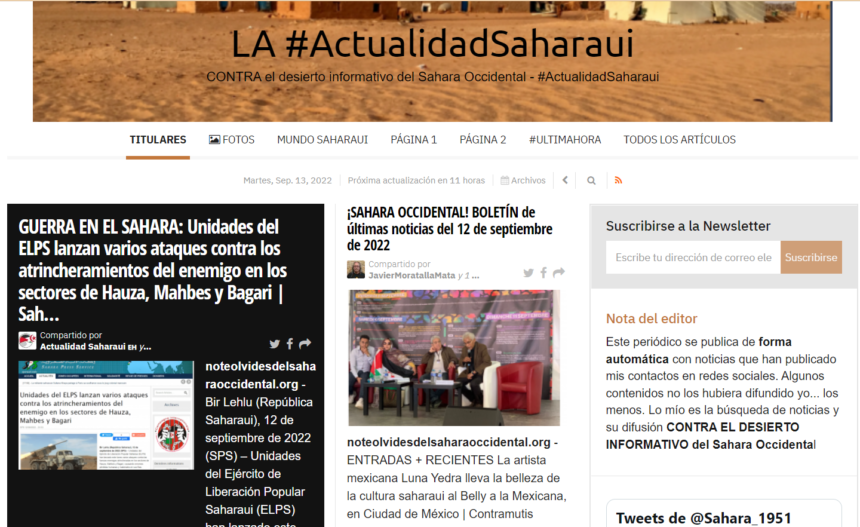 wertfgbn ¡LA ACTUALIDAD SAHARAUI! Las noticias del 13 de septiembre de 2022