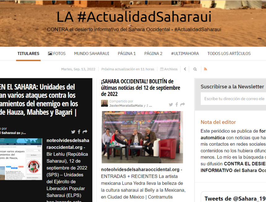 ¡LA ACTUALIDAD SAHARAUI! Las noticias del 13 de septiembre de 2022