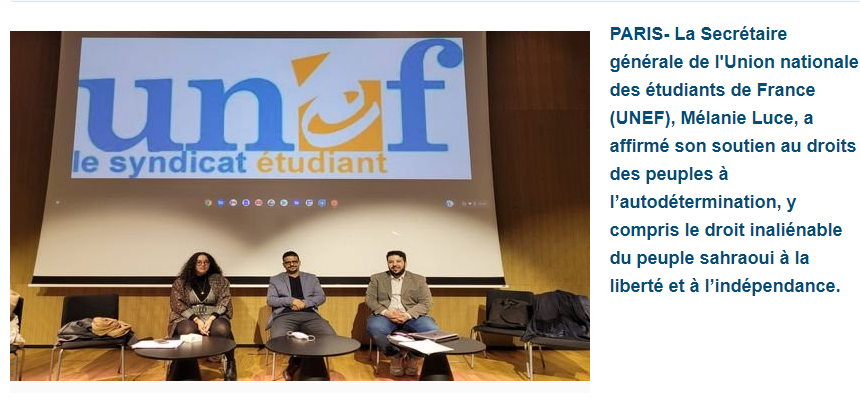 wertgh-1 L’Union nationale des étudiants de France affirme son soutien au droit du peuple sahraoui à l’autodétermination – ALGÉRIE PRESSE SERVICE
