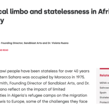 Political limbo and statelessness in Africa’s last colony – Sandblast article on statelessness.eu