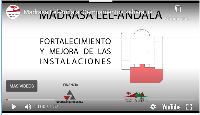 yujuyhjuyh Madrasa Lel-Andala. Campamentos saharauis, Bojador. Proyecto Codesarrollo, Diputación de Zaragoza.