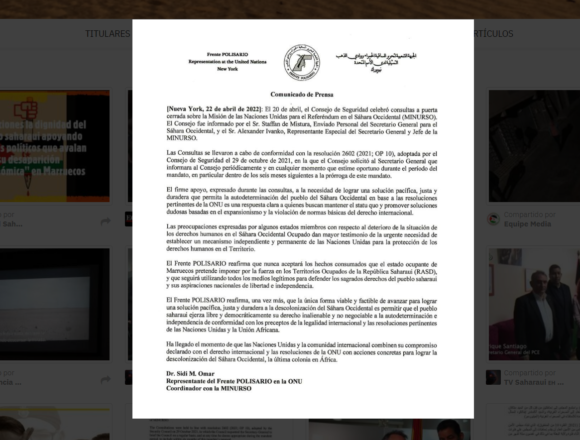 ¡LA ACTUALIDAD SAHARAUI! Las noticias del 23 de abril de 2022