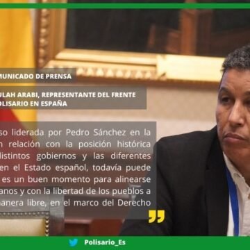Declaración de prensa de Abdulah Arabi con motivo de la investidura de Pedro Sánchez como presidente del Gobierno de España