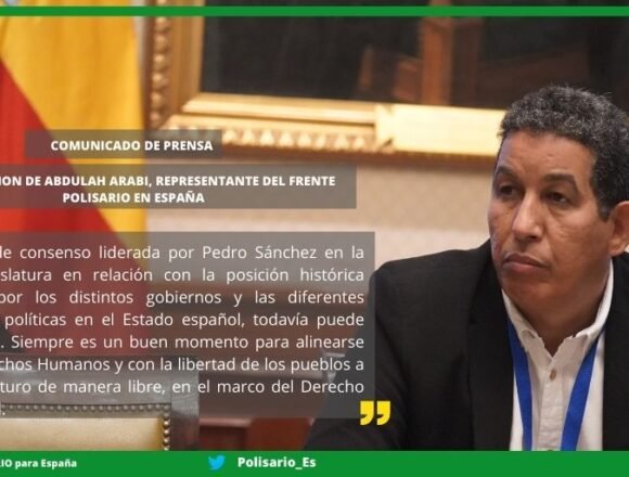 Declaración de prensa de Abdulah Arabi con motivo de la investidura de Pedro Sánchez como presidente del Gobierno de España